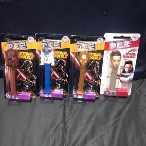 *free add on* Star Wars PEZ dispensers, 4, chewy c3po, r2d2 and Rey, BNIB